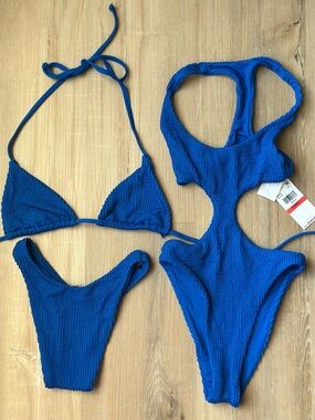 Summerful Swimsuits Blue One-piece & Bikini Lot of 2!